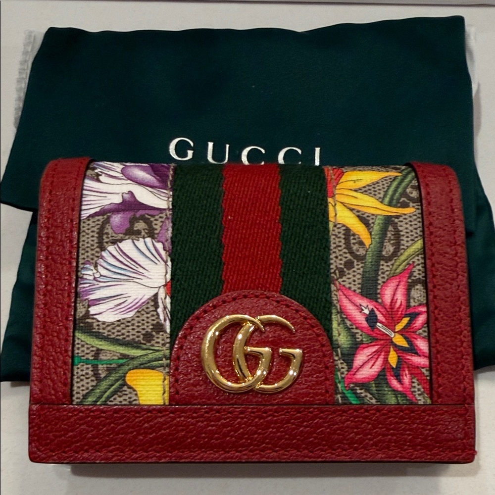 Gucci Red Flora Women's Card Case